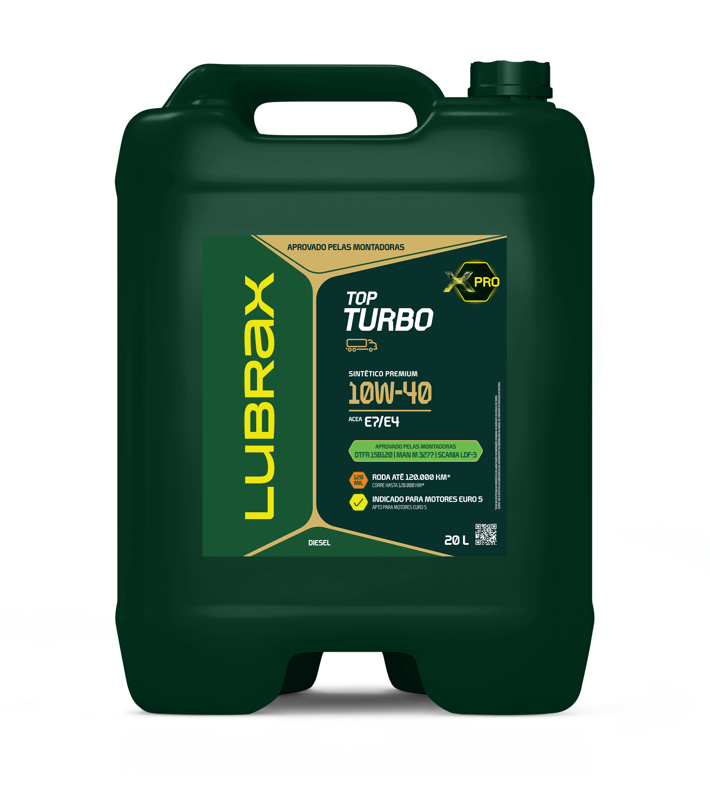 LUBRAX TOP TURBO 10W-40 LDF-3/M3277 SINTÉTICO PREMIUM